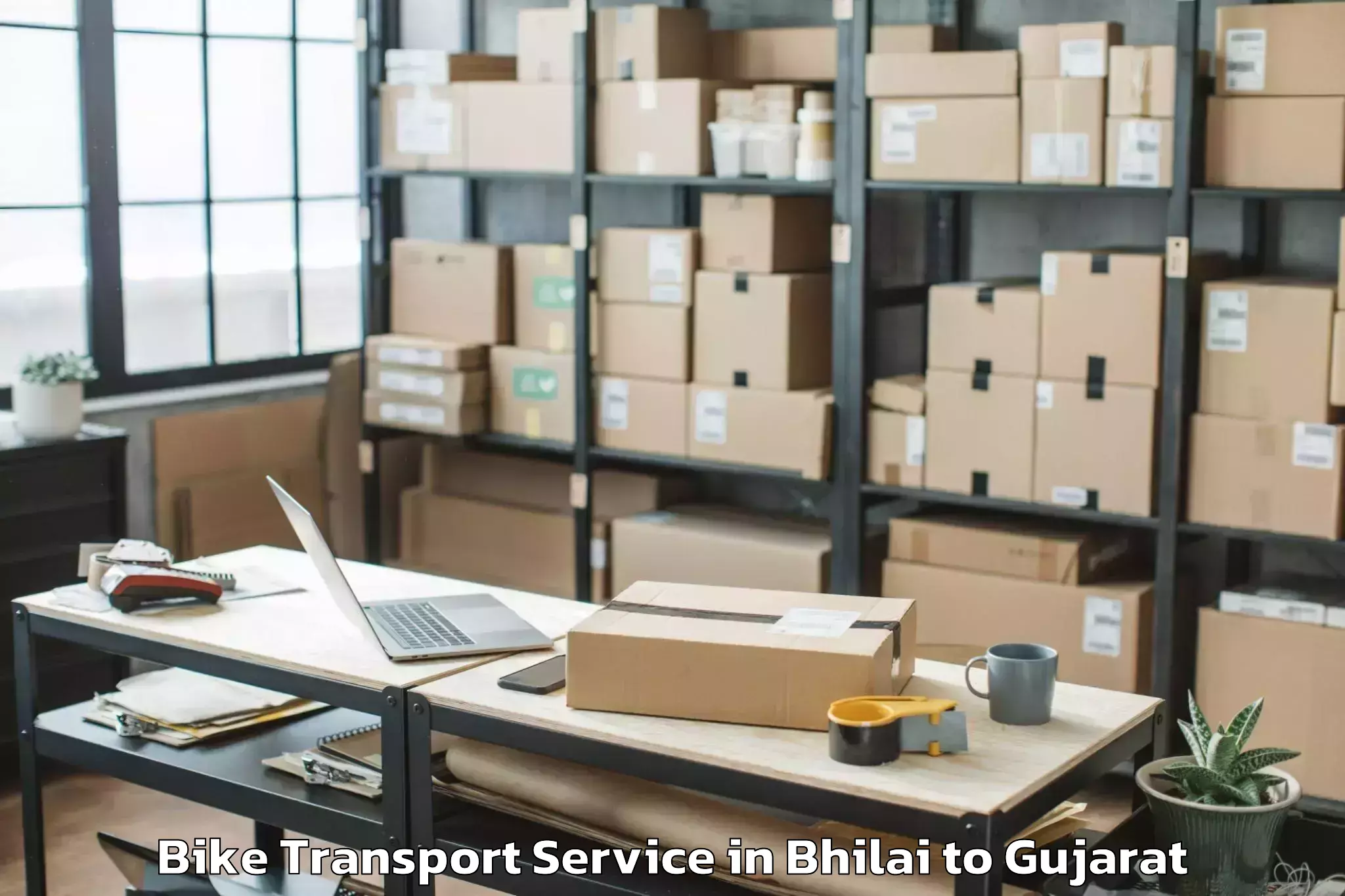 Easy Bhilai to Thasra Bike Transport Booking